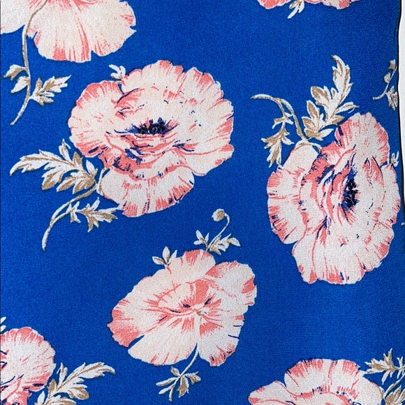 Daniel Rainn Navy Blue with Pink Floral Sleeveless Blouse Size Small Stitch Fix - Picture 3 of 4